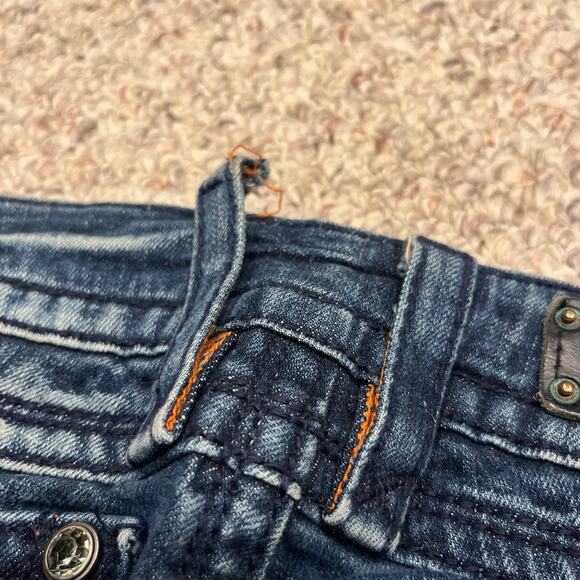 Rock Revival Gwen Boot Cut Jeans Sz 30 Dark Wash Denim Low Rise Retro - Picture 9 of 10